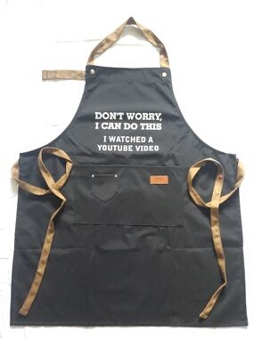 Black Apron with Brown Straps - Don't Worry I Can Do This